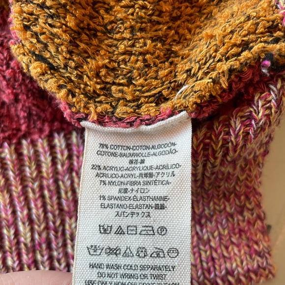 Free people candy land sweater womens large l colorful stripe shirt off shoulder - Picture 6 of 9